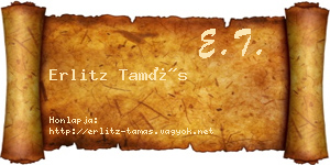 Erlitz Tamás névjegykártya